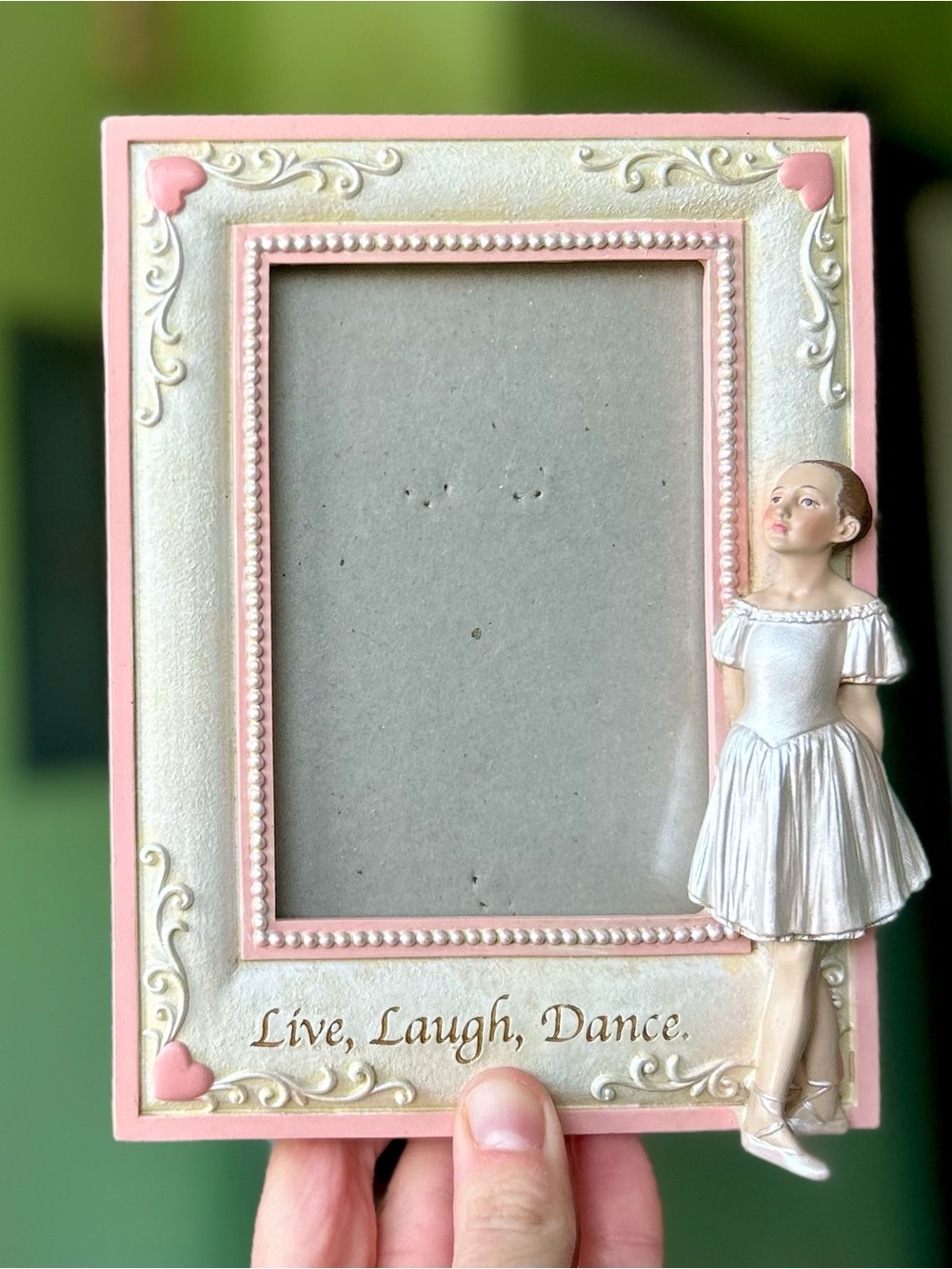 VTG Dainty Ballerina Dancer 3D Textured Picture Frame Accent